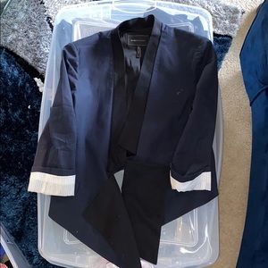 Low-High Navy Blue Blazer